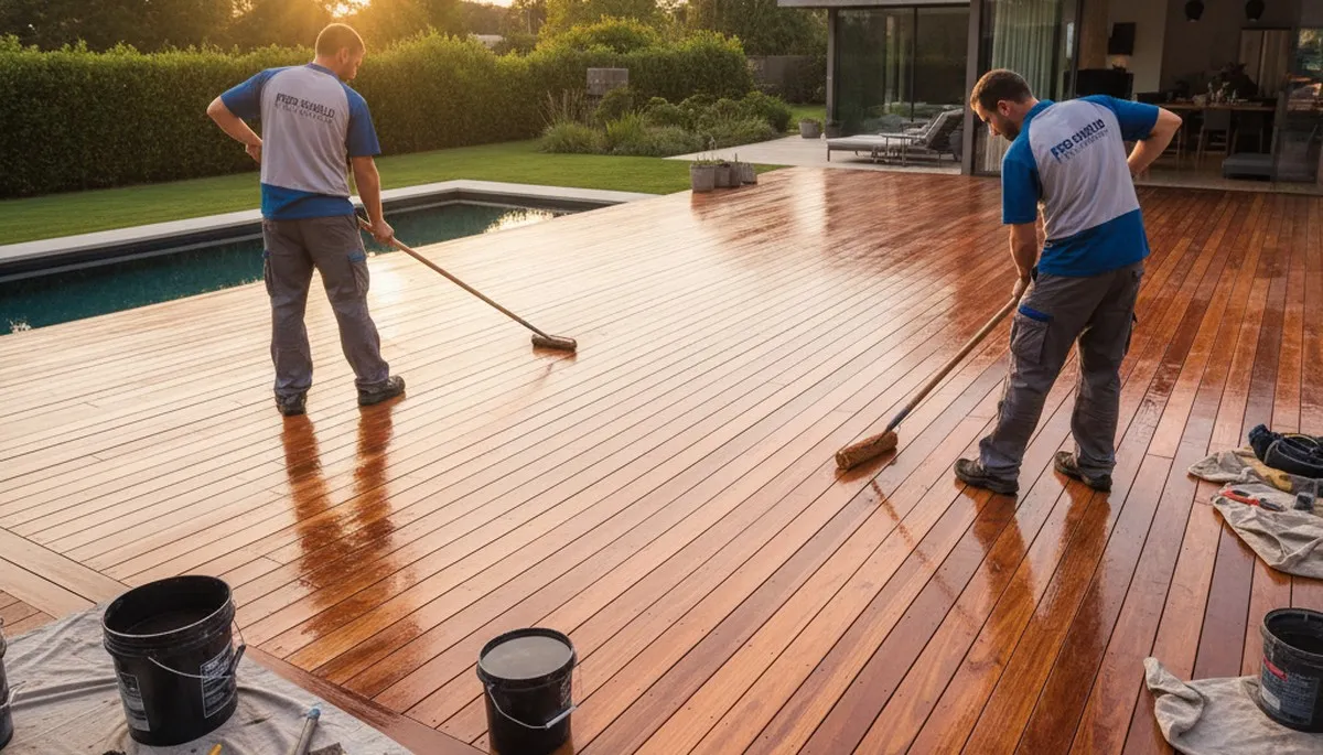 Tacoma deck sealed for weather protection by professional painting contractor