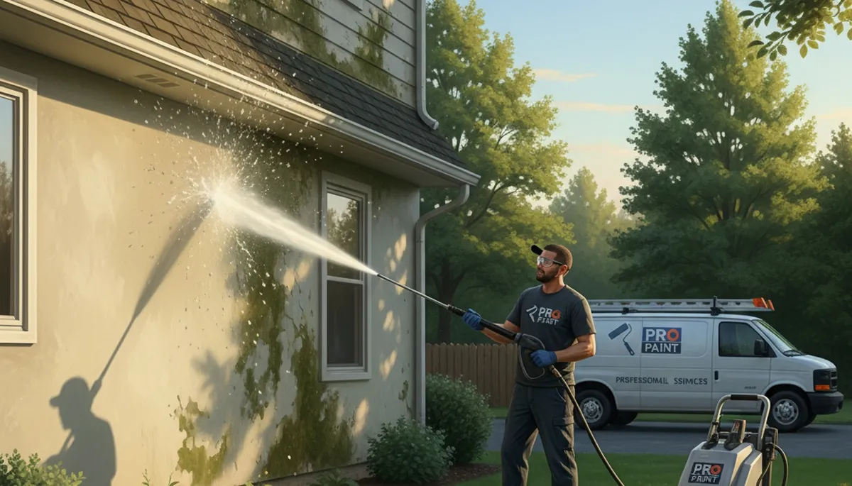 Pressure washing siding and concrete in Tacoma, WA by Tacoma Paint Pros